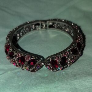 Elegant Red and Silver Bracelet
